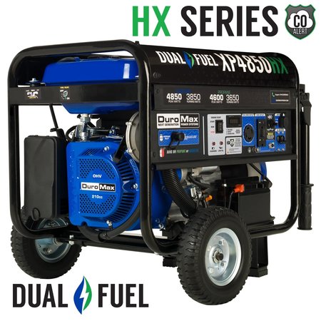 DUROMAX Portable Generator, Gasoline/Liquid Propane, 3,850 W/3,658 W Rated, 4,850 W/4,608 W Surge XP4850HX